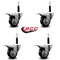 Service Caster 3'' Black Poly Swivel 3/4'' Expanding Stem Caster Set Total Lock Brake, 4PK SCC-EXTTL20S314-PPUB-BLK-34-4 - alternate 4